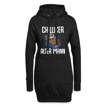 Chilliger Alter Mann Opa - Hoodie-Kleid - Schwarz - Vorne