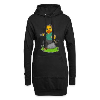 Peintre girafe peinture au pinceau - Sweat-shirt à capuche long Femme - noir - Devant