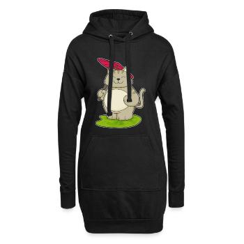 Parapluie pour chat - Sweat-shirt à capuche long Femme - noir - Devant