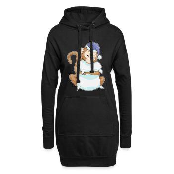 Oreiller de Sommeil Singe - Sweat-shirt à capuche long Femme - noir - Devant