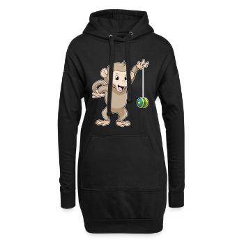 Yo-Yo Singe - Sweat-shirt à capuche long Femme - noir - Devant