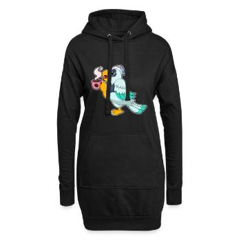 Papagei Tasse Kaffee - Hoodie-Kleid - Schwarz - Vorne