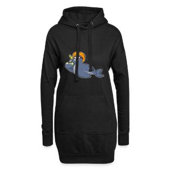 Seehund Kokosnuss - Sweat-shirt à capuche long Femme - noir - Devant