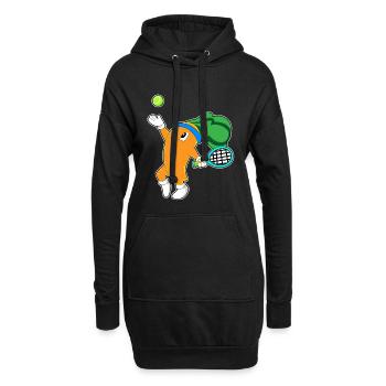 Karotte Tennis Tennisschläger - Hoodie-Kleid - Schwarz - Vorne