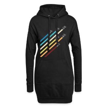 Rennrad Fahrrad mit bunten Streifen - Hoodie-Kleid - Schwarz - Vorne