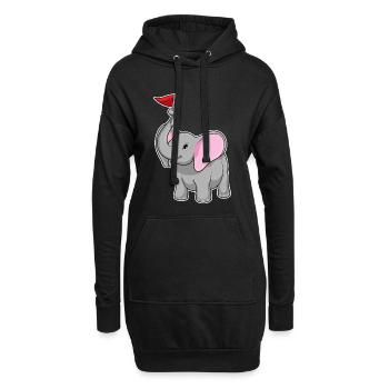 Drapeau des éléphants - Sweat-shirt à capuche long Femme - noir - Devant