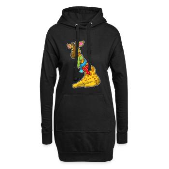 Écharpe girafe - Sweat-shirt à capuche long Femme - noir - Devant
