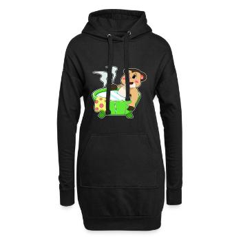 Baignoire de bain pour suricates - Sweat-shirt à capuche long Femme - noir - Devant