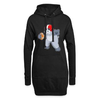 Nilpferd American Football Sport - Hoodie-Kleid - Schwarz - Vorne