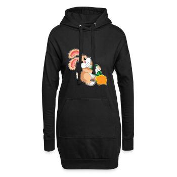 Carotte Lapin - Sweat-shirt à capuche long Femme - noir - Devant
