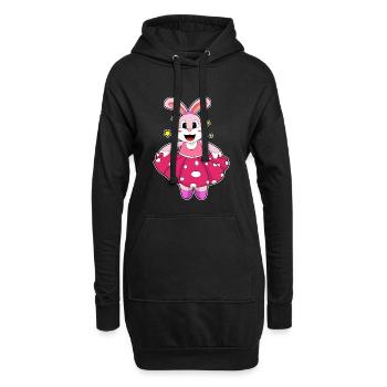 Hase Ballerina Ballett Tanz - Hoodie-Kleid - Schwarz - Vorne