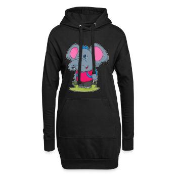 École de sac à dos pour élèves éléphants - Sweat-shirt à capuche long Femme - noir - Devant