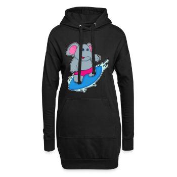 Été de planche de surf sur l’éléphant - Sweat-shirt à capuche long Femme - noir - Devant