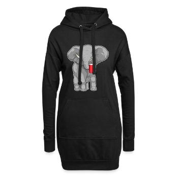Tasse d’éléphant à emporter - Sweat-shirt à capuche long Femme - noir - Devant