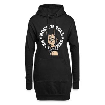 Rock'N'Roll Never Dies - Sweat-shirt à capuche long Femme - noir - Devant