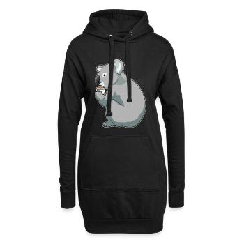 Koala Kaffee Tasse - Hoodie-Kleid - Schwarz - Vorne