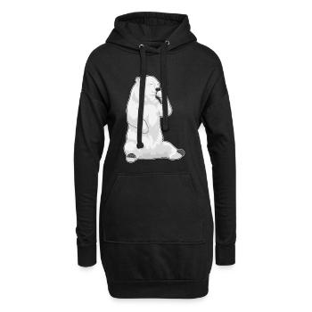 Eisbär Kaffee Tasse - Hoodie-Kleid - Schwarz - Vorne