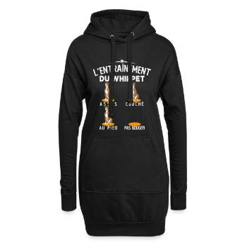 Whippet Éducation Chien Entraînement Chien Whippet - Sweat-shirt à capuche long Femme - noir - Devant