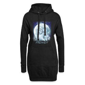 Pferde Mädchen Freiheit - Hoodie-Kleid - Schwarz - Vorne