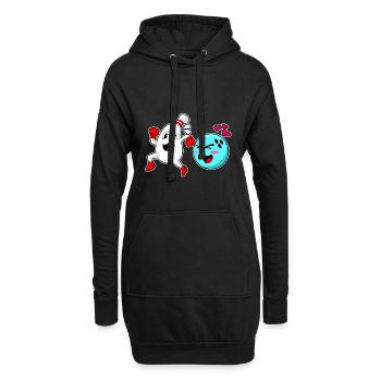 Quille à boule de bowling - Sweat-shirt à capuche long Femme - noir - Devant