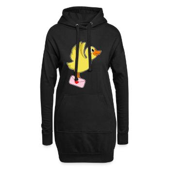 Lettre du facteur canard - Sweat-shirt à capuche long Femme - noir - Devant