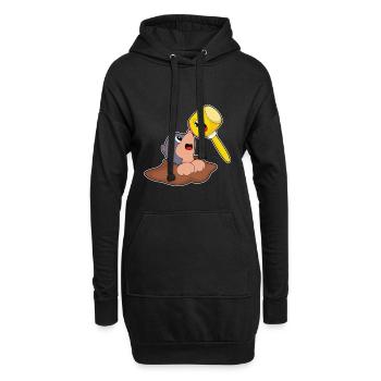Marteau-taupe - Sweat-shirt à capuche long Femme - noir - Devant