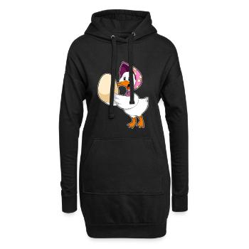 Ente Ei - Hoodie-Kleid - Schwarz - Vorne