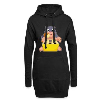 Jeu de taupe - Sweat-shirt à capuche long Femme - noir - Devant