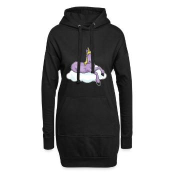 Unicorn Cloud - Hoodie Dress - black - Front