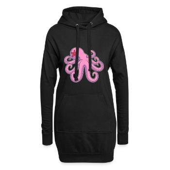 Krake Seestern - Hoodie-Kleid - Schwarz - Vorne