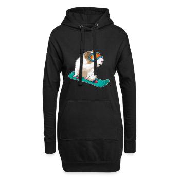 Meerschweinchen Snowboarder Snowboard - Hoodie-Kleid - Schwarz - Vorne
