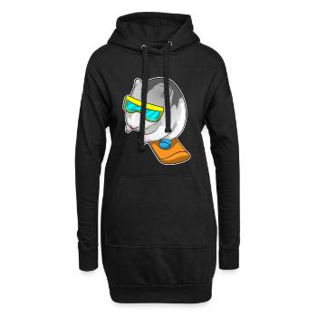Hamster Snowboarder Snowboard - Sweat-shirt à capuche long Femme - noir - Devant
