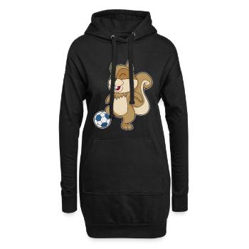 Écureuil Joueur de football Football - Sweat-shirt à capuche long Femme - noir - Devant