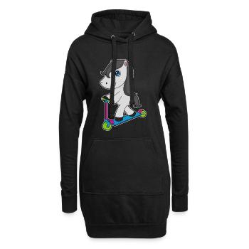 Scooter à cheval - Sweat-shirt à capuche long Femme - noir - Devant