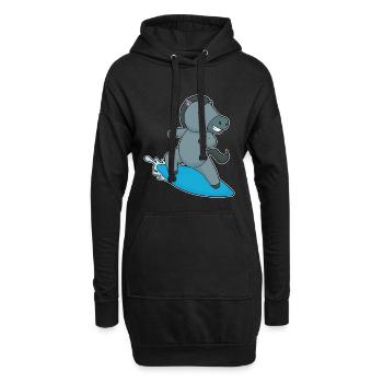 Surf Surf Surf Été - Sweat-shirt à capuche long Femme - noir - Devant