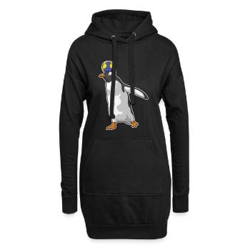 Pinguin Handballspieler Handball - Hoodie-Kleid - Schwarz - Vorne