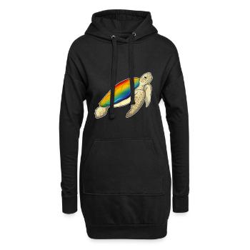 Arc-en-ciel de tortue - Sweat-shirt à capuche long Femme - noir - Devant