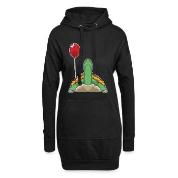 Ballon de tortue - Sweat-shirt à capuche long Femme - noir - Devant