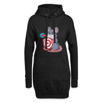 Maus Dart Dartpfeil Dartscheibe - Hoodie-Kleid - Schwarz - Vorne