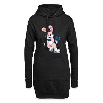 Lapin patins à glace - Sweat-shirt à capuche long Femme - noir - Devant