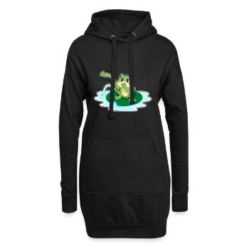 Frosch Toilette - Hoodie-Kleid - Schwarz - Vorne