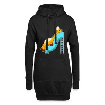 Giraffe Rutsche - Hoodie-Kleid - Schwarz - Vorne