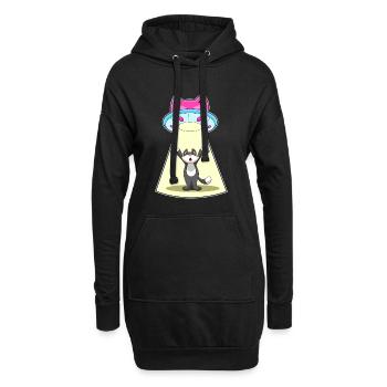 Vaisseau spatial Chat Espace - Sweat-shirt à capuche long Femme - noir - Devant