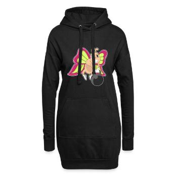 Butterfly Bodybuilder Dumbbell Bodybuilding - Hoodie Dress - black - Front
