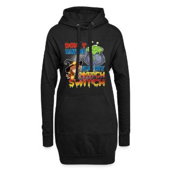 Lustiger "Flip my Witch Switch" Halloween Spruch - Hoodie-Kleid - Schwarz - Vorne