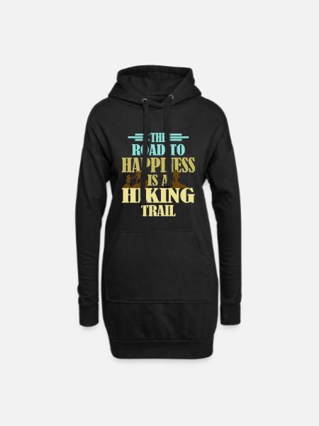 Trail Hiking Wanderer Saying for hikers - Hoodie Dress - black