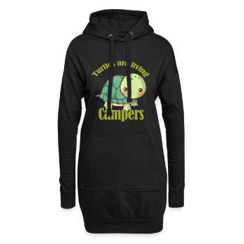 Les tortues sont des caravanes vivantes - Sweat-shirt à capuche long Femme - noir - Devant