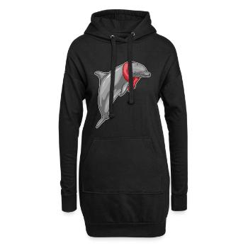 Delfin Schal - Hoodie-Kleid - Schwarz - Vorne