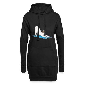 Méditation de fitness yoga pour chats - Sweat-shirt à capuche long Femme - noir - Devant