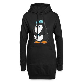 Photographe Penguin Appareil photo - Sweat-shirt à capuche long Femme - noir - Devant